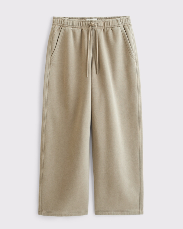 Essential Ultra Baggy Open-Hem Sweatpant, Light Brown Wash view 1