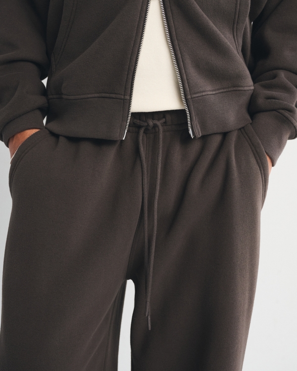 Essential Ultra Baggy Open-Hem Sweatpant, Dark Brown view 2