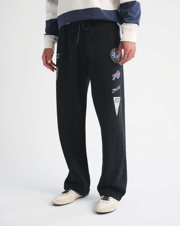 Buffalo Bills Baggy Open-Hem Sweatpant, Black-buffalo Bills view 2