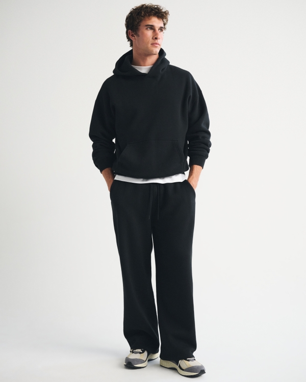 Essential Ultra Baggy Open Hem Sweatpant, Black view 1