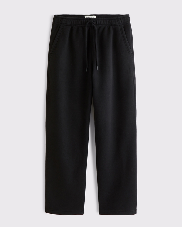 Essential Straight Open-Hem Sweatpant, Black view 1