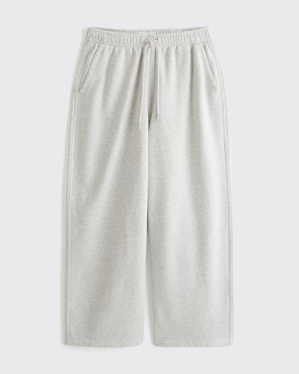 Essential Ultra Baggy Open Hem Sweatpant, Heather Gray view 1