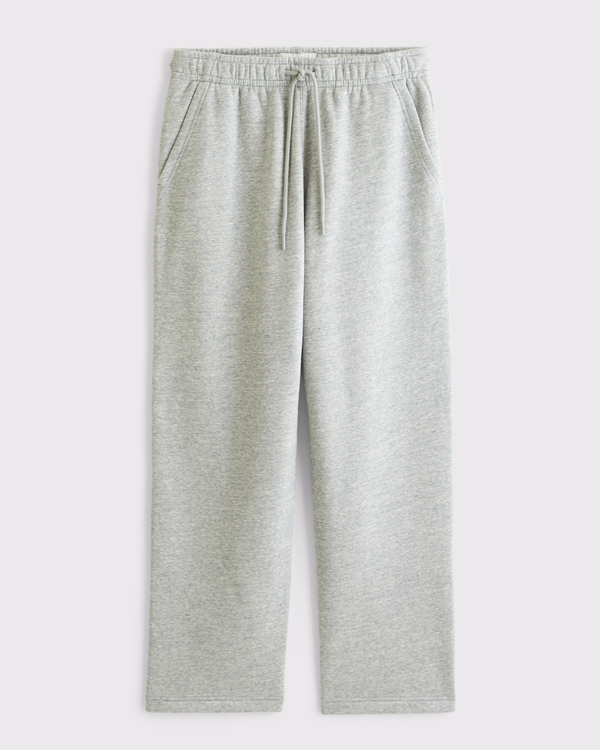 Essential Staight Open-Hem Sweatpant, Heather Gray view 1