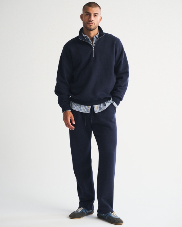 Essential Straight Open-Hem Sweatpant, Navy view 1