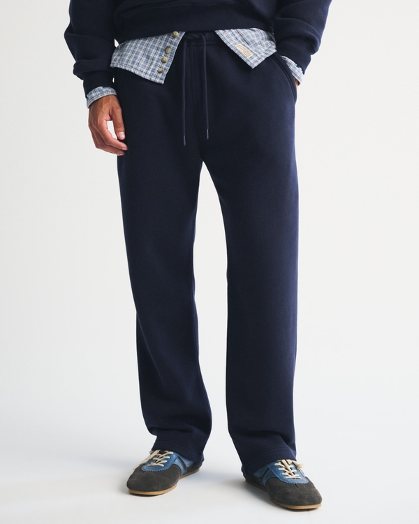 Essential Straight Open-Hem Sweatpant, Navy view 2