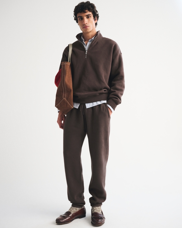 Essential Cinched Sweatpant, Dark Brown view 1