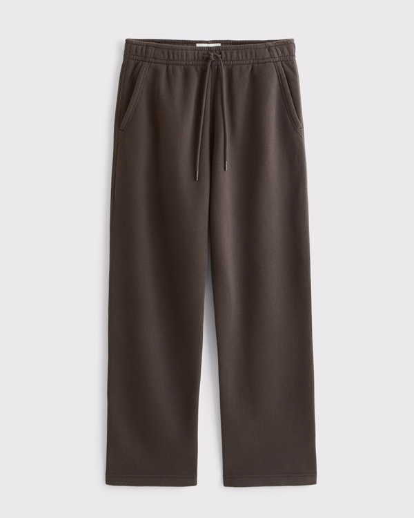 Essential Straight Open-Hem Sweatpant, Dark Brown view 1