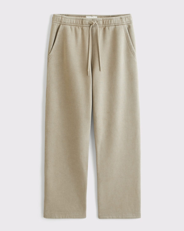 Essential Straight  Open-Hem Sweatpant, Light Brown Wash view 1