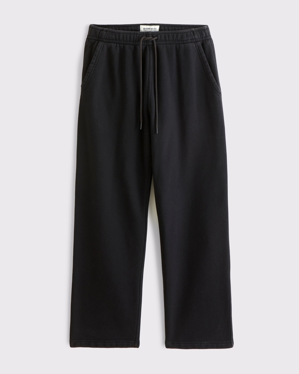 Essential Straight Open-Hem Sweatpant, Washed Black view 1