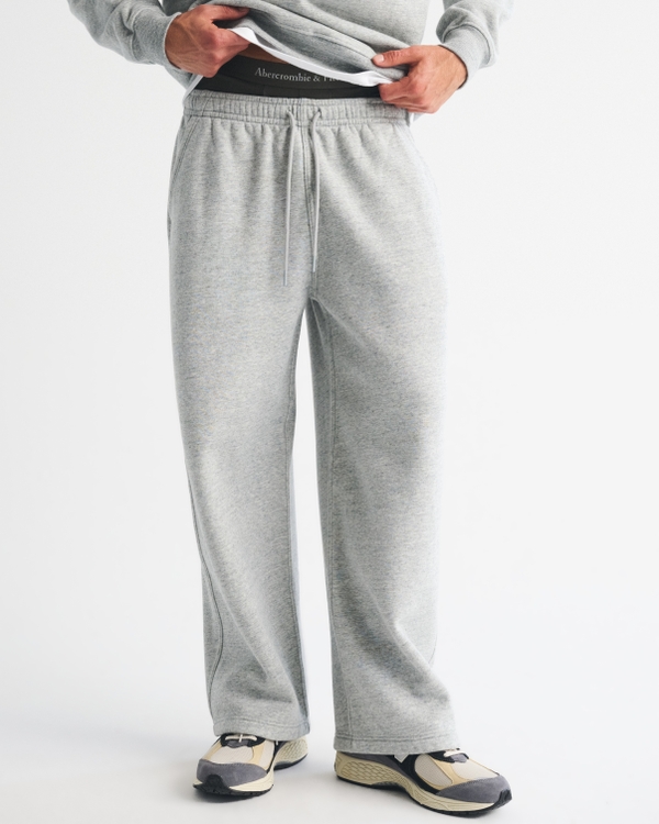 Essential Ultra Baggy Open-Hem Sweatpant, Dark Heather Gray view 2