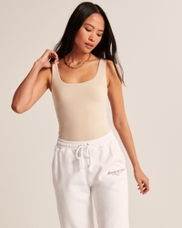 Women's Cotton-Blend Seamless Fabric Tank Bodysuit
