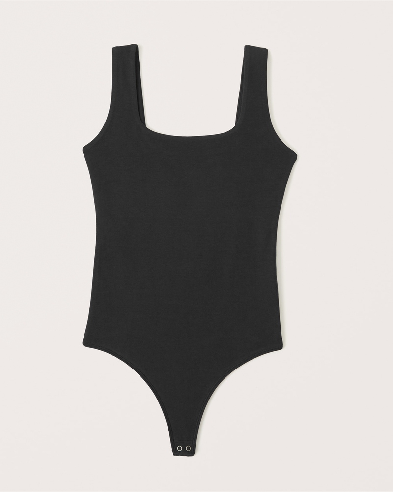 Abercrombie Black Bodysuit XS, Thong Style Sleeveless Neutral