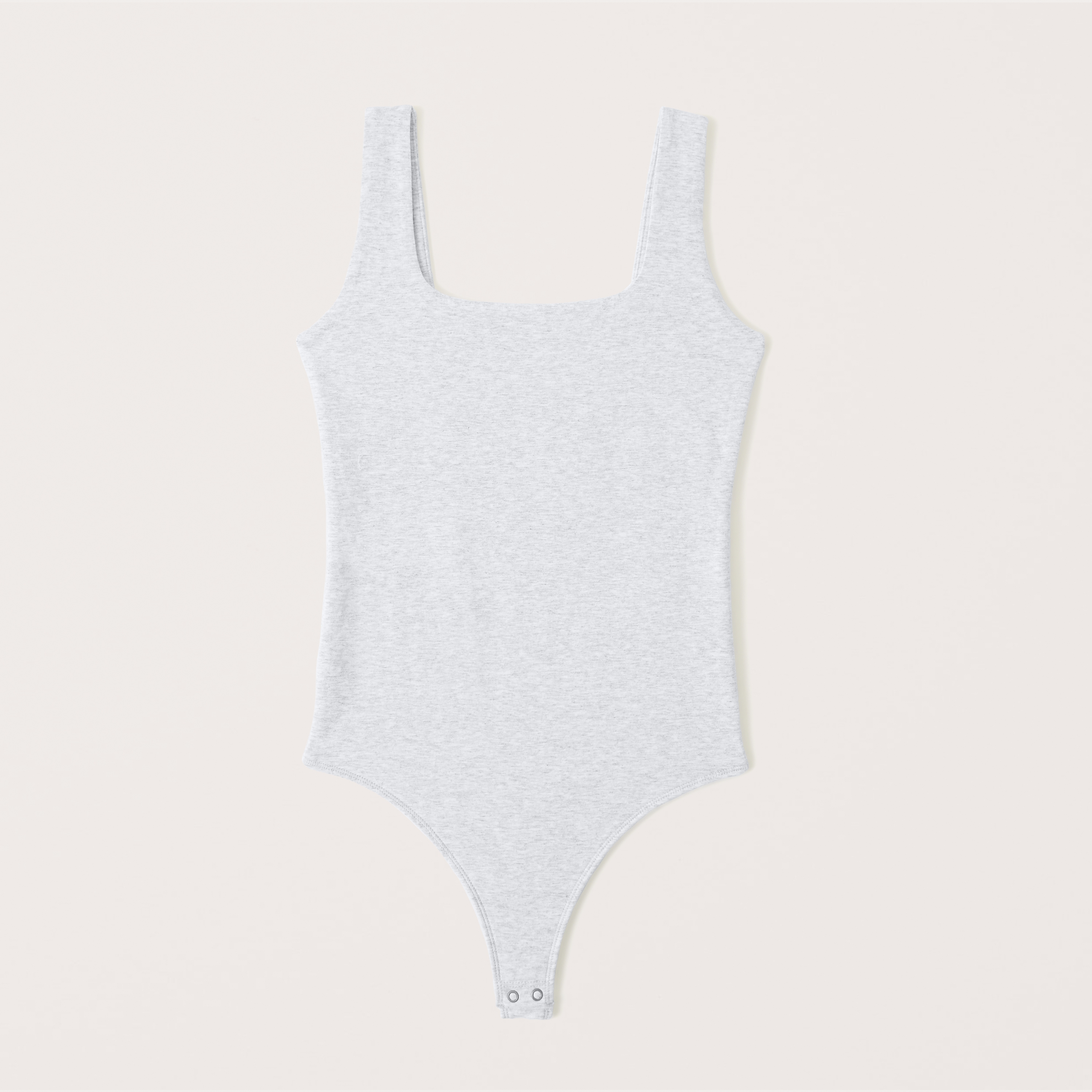 Abercrombie & Fitch Cotton-blend Seamless Fabric Tank Bodysuit In Gray