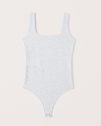 Cotton-Blend Seamless Fabric Tank Bodysuit