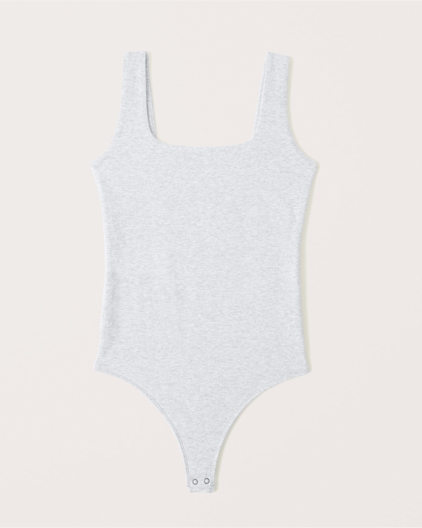 Cotton-Blend Seamless Fabric Tank Bodysuit