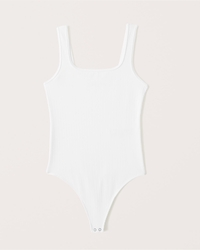 Women's Ribbed Tank Bodysuit - A New Day™ White M