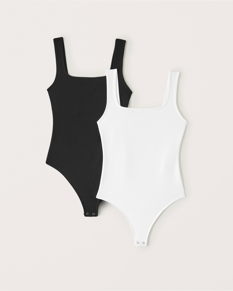 The Brooklyn Bodysuit: Square Neck Wide Strap Sleeveless Bodysuit