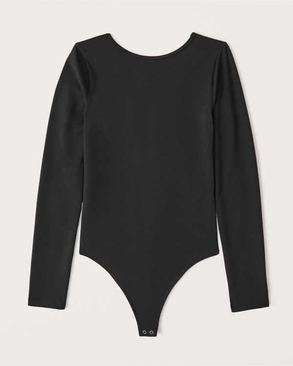 Women's Long-Sleeve Seamless Open-Back Bodysuit | Women's Clearance ...