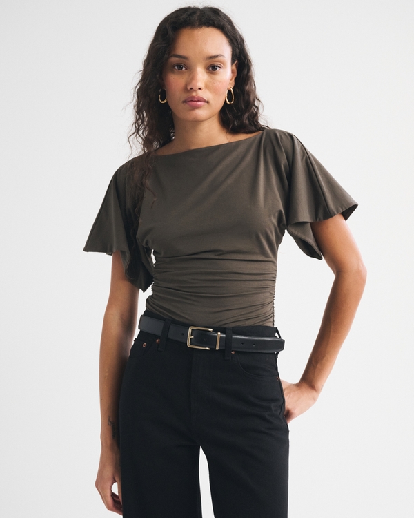 Flutter-Sleeve Slash Top