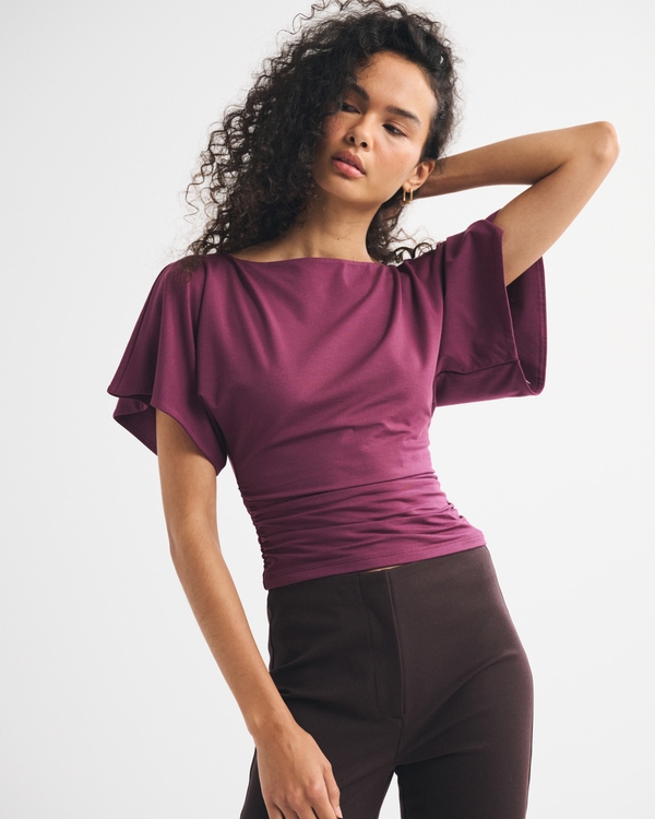 Flutter-Sleeve Slash Top