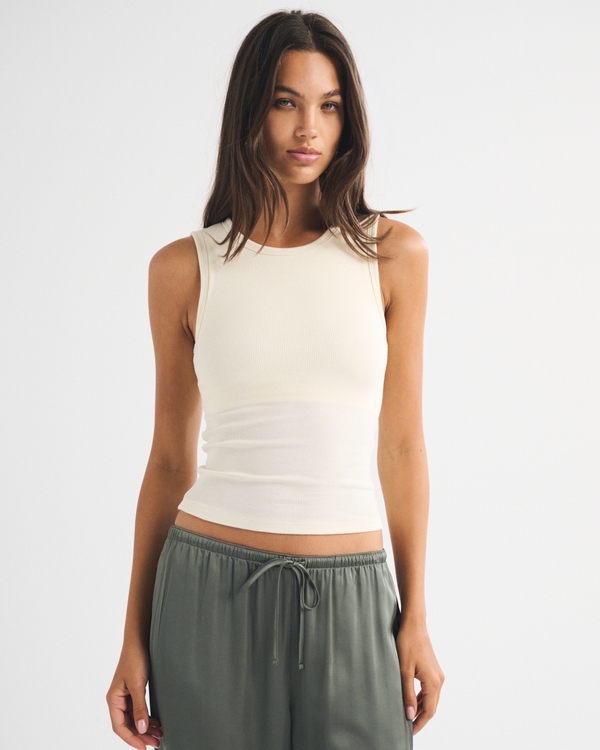 Bra-Free Rib High Neck Tank