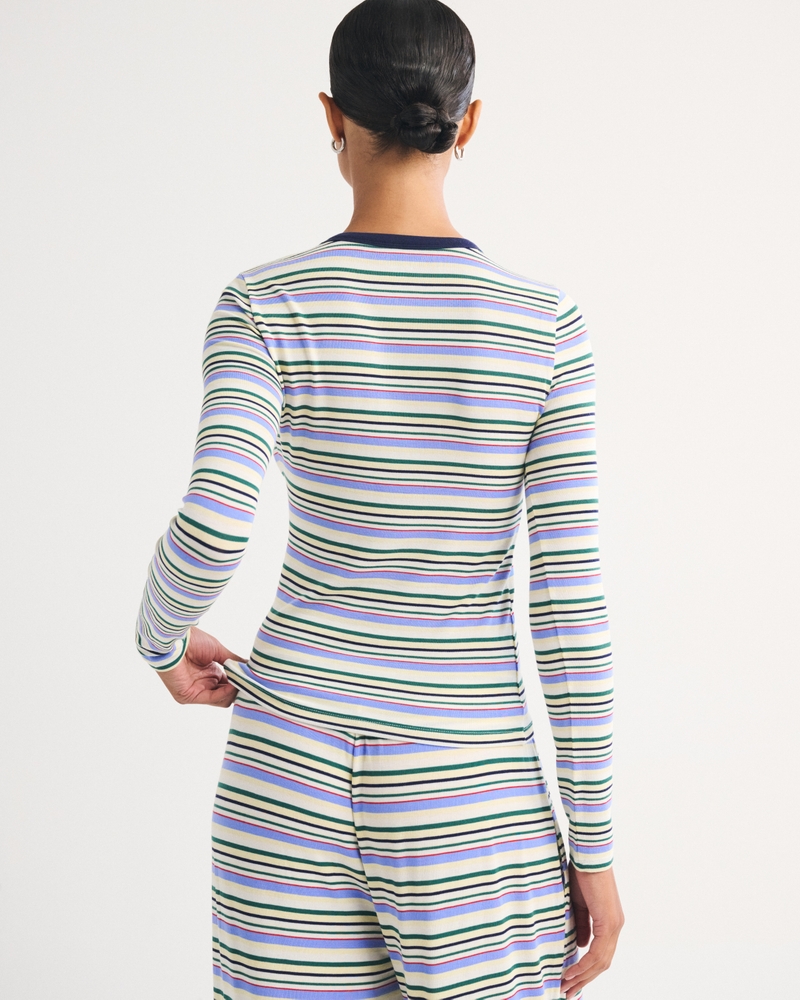 Long-Sleeve Modal-Blend Lounge Tee - thumbnail 4
