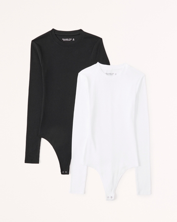 Women's 2-Pack Long-Sleeve Essential Crew Bodysuits | Women's Clearance | Abercrombie.com