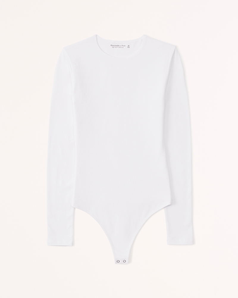 Abercrombie & Fitch Long-Sleeve Cotton Seamless Fabric Crew Bodysuit