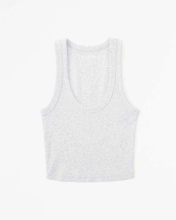 Essential Scoopneck Tank, Light Grey