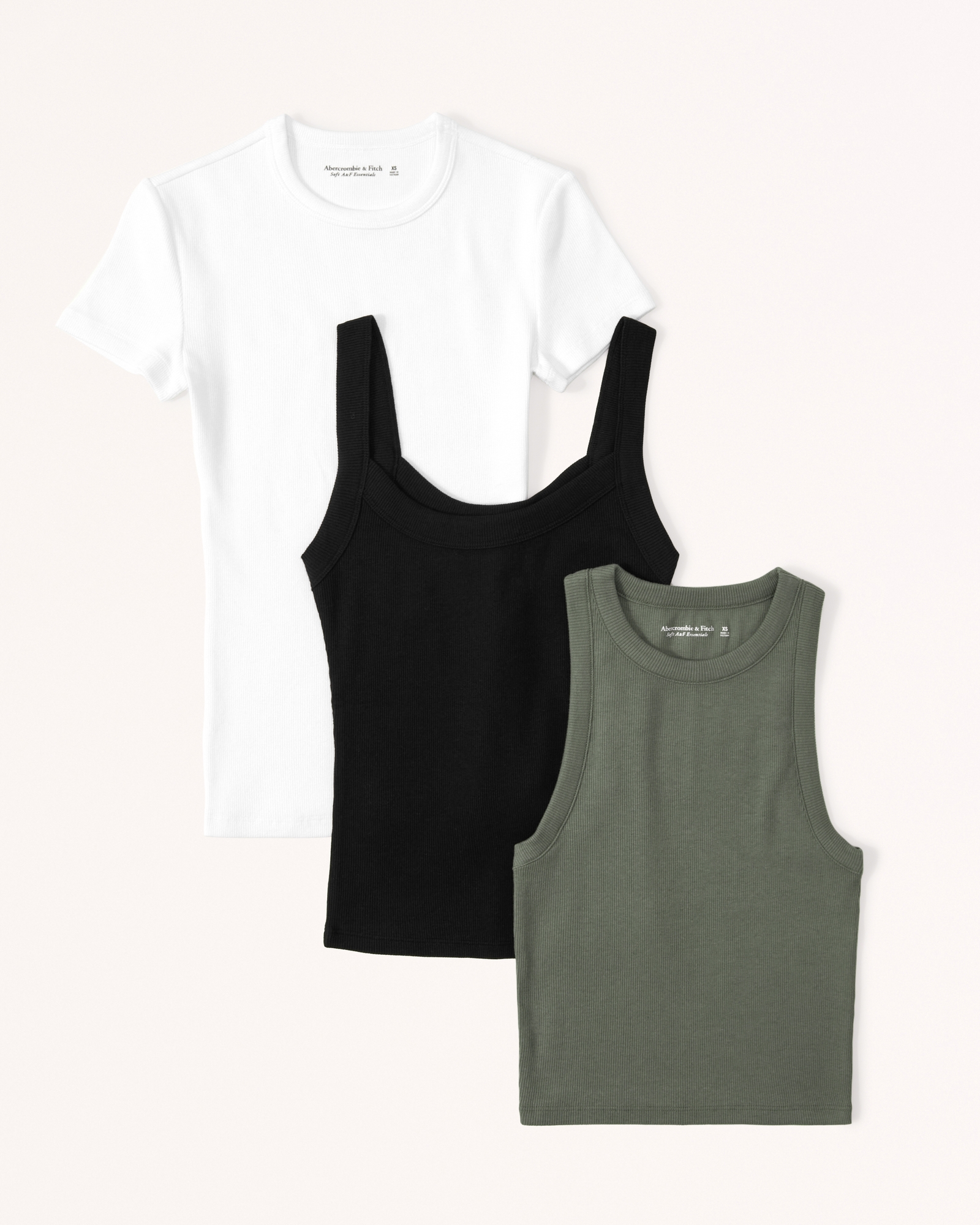 Women's 3-Pack Essential Ribbed Tops, Women's Clearance