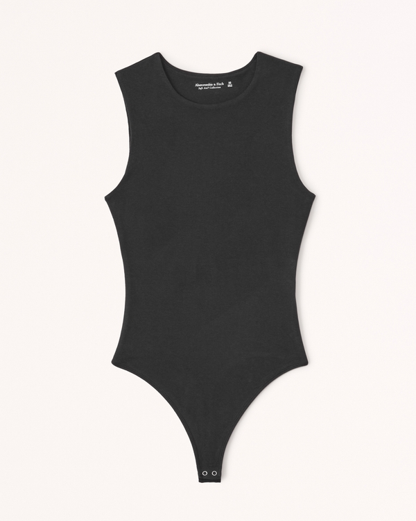 Cotton T Shirt Bodysuit - Black