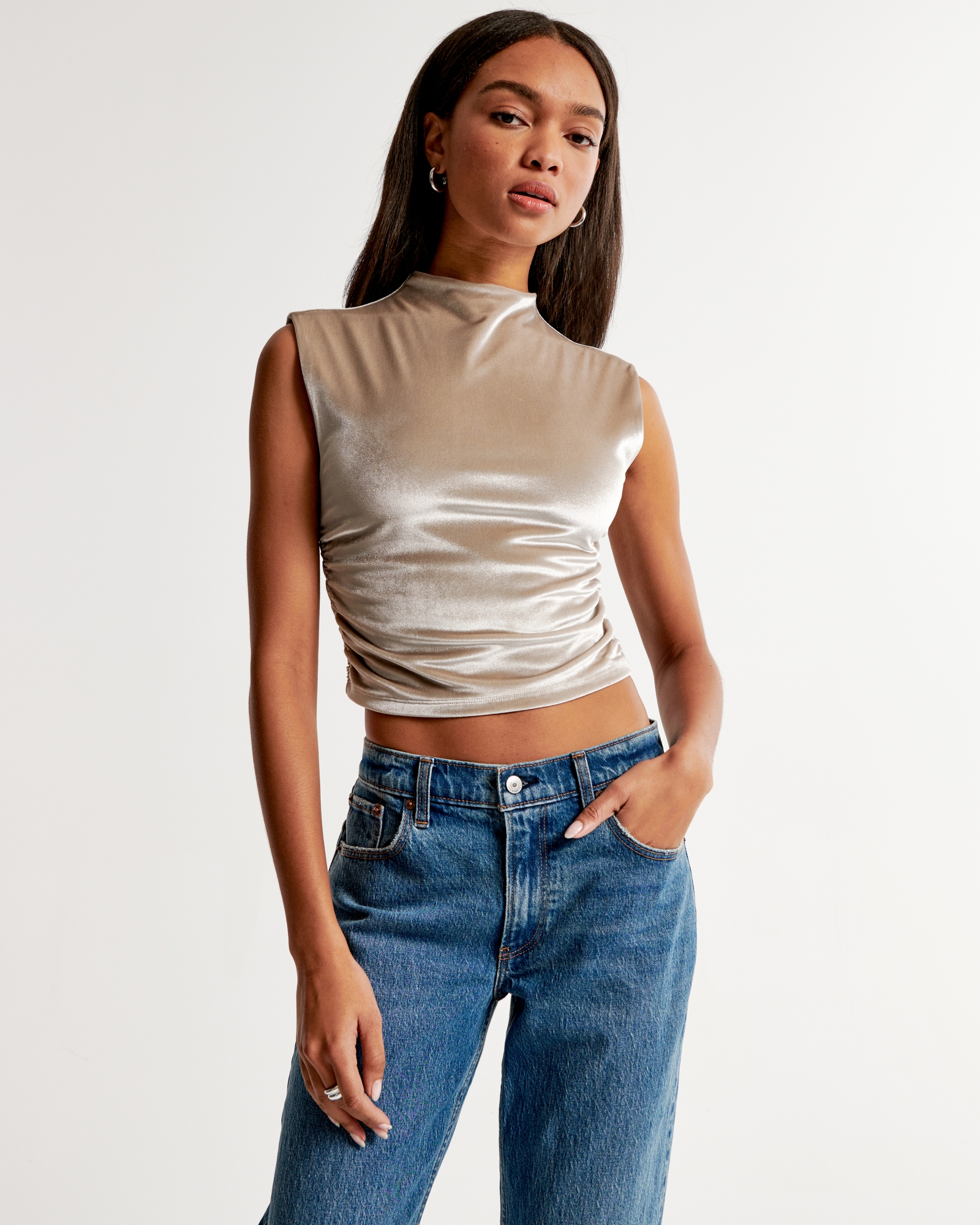 Madewell x Aimee Song Ribbed Shimmer Tube Top