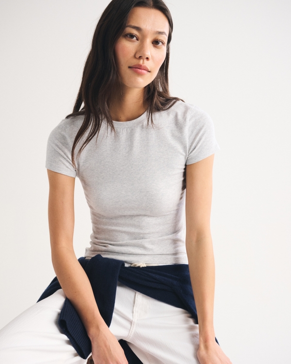 Essential Tuckable Baby Tee, Light Grey view 1