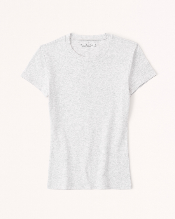 Essential Tuckable Baby Tee, Light Grey