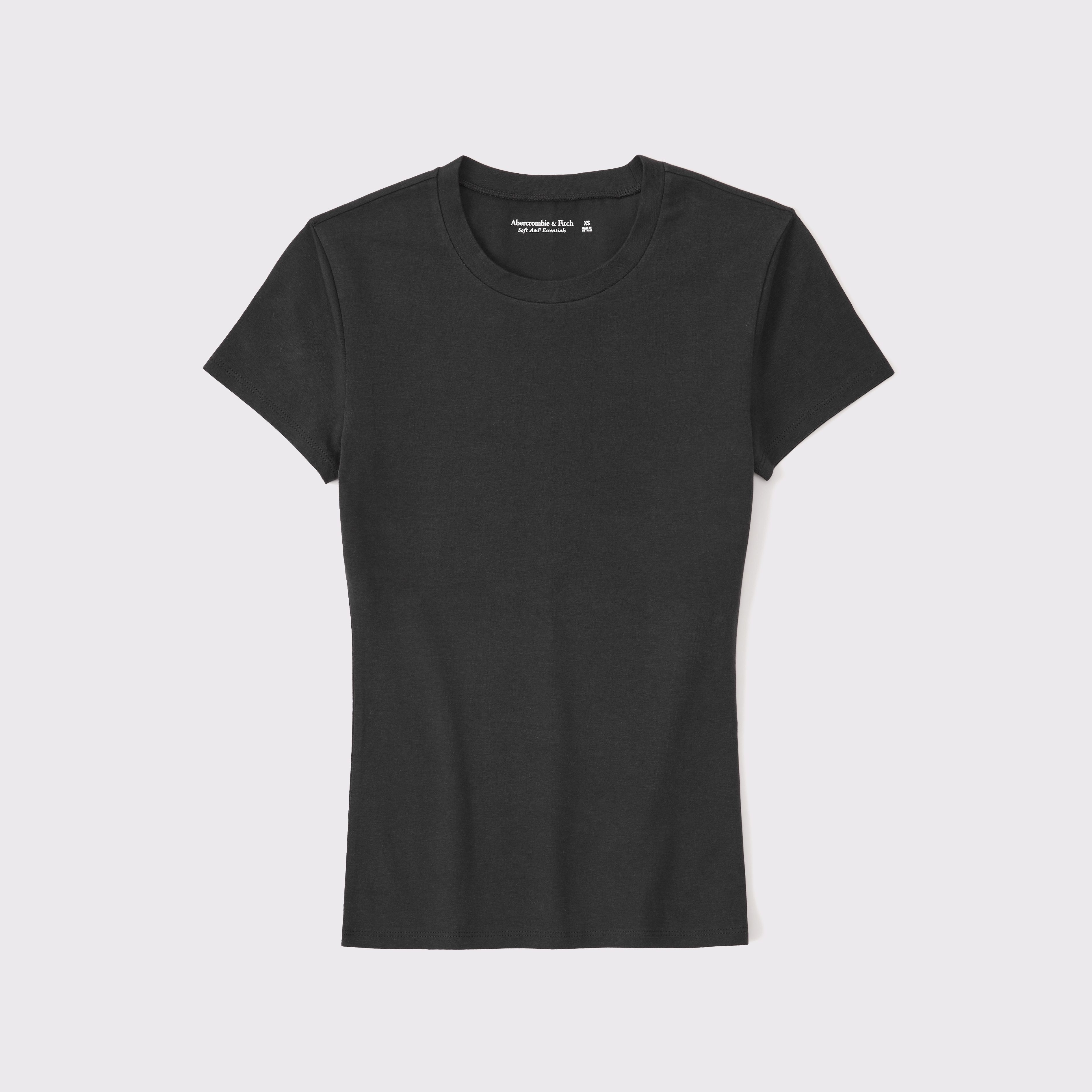 Abercrombie & Fitch Essential Tuckable Baby Tee In Black