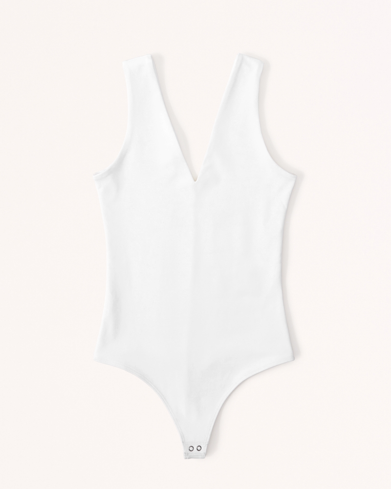 Snatched Shapewear Bodysuit, V Neck Spaghetti Strap Compression Bodysuit