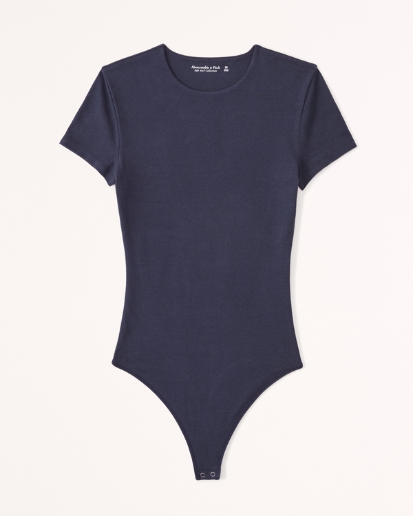 Women's Short-Sleeve Cotton Seamless Fabric Crew Bodysuit | Tops | Abercrombie.com