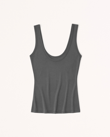 Women's Elevated Rib Tuckable Scoopneck Tank Women's Clearance
