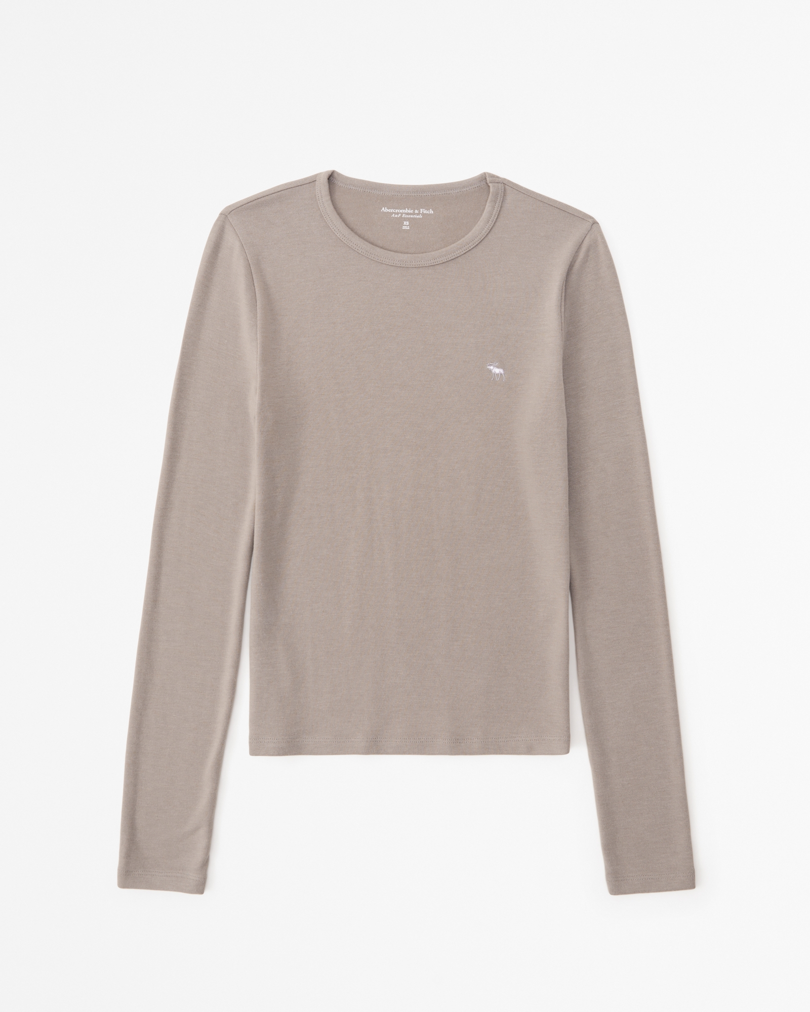 Women's Long-Sleeve Cozy Icon Crew Top, Women's A&F Icon Shop