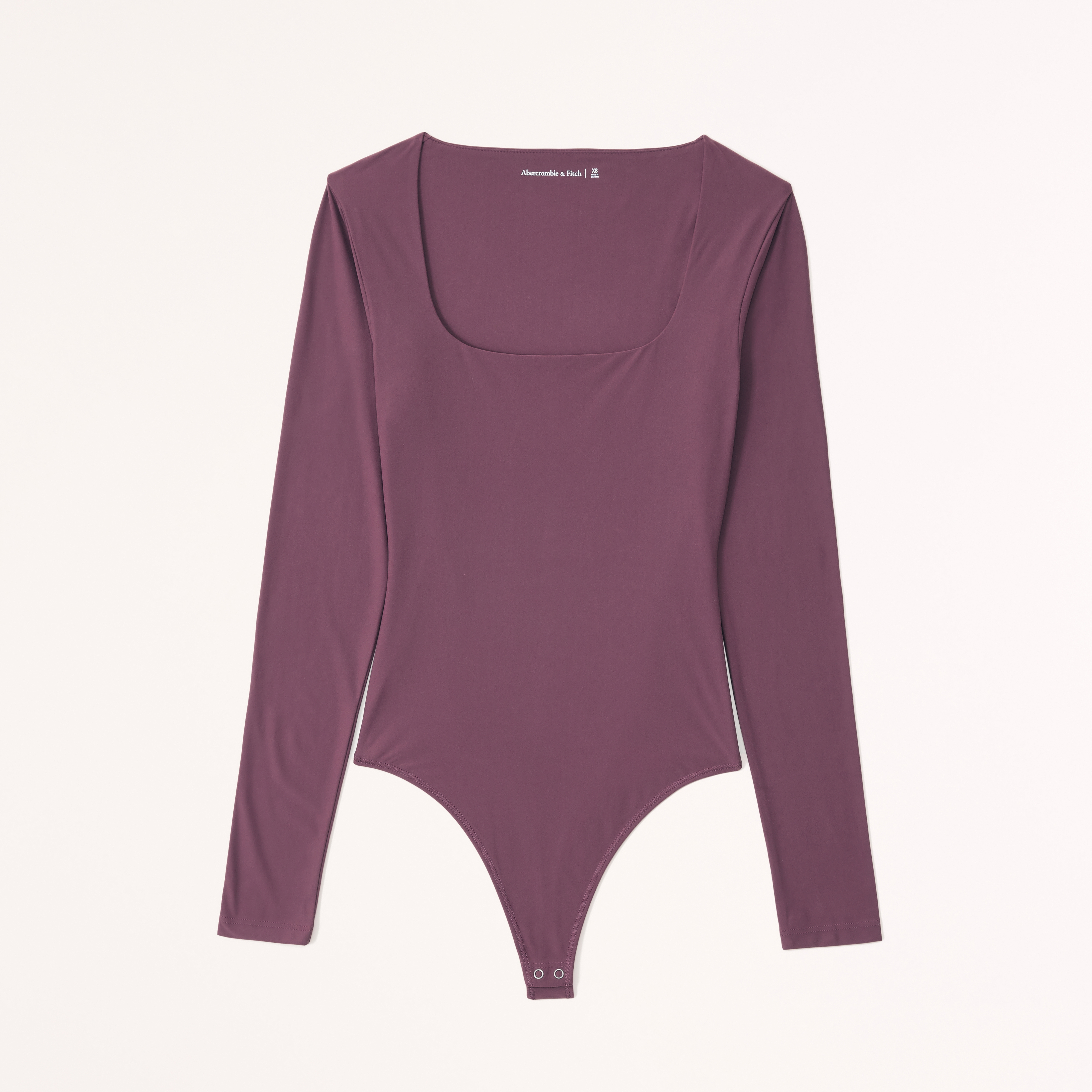 Women's Soft Matte Seamless Long-Sleeve Squareneck Bodysuit