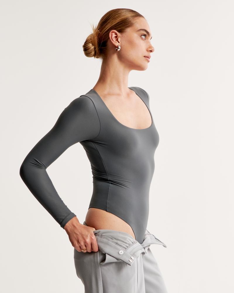 Femme Soft Matte Seamless Short-Sleeve Squareneck Bodysuit
