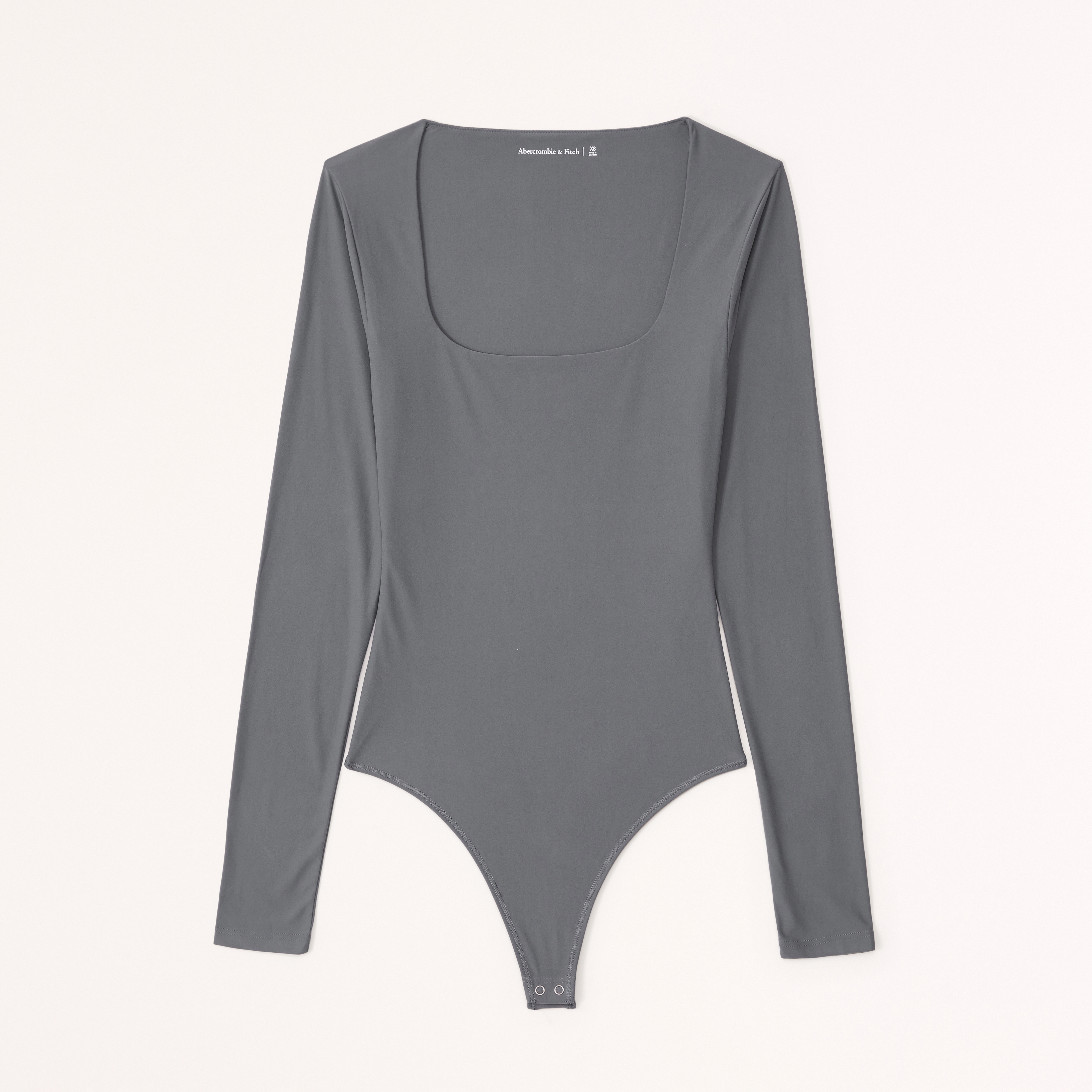 Women's Soft Matte Seamless Long-Sleeve Squareneck Bodysuit 