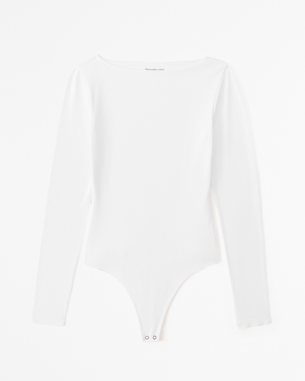 Women's Long-Sleeve Cotton-Modal Slash Bodysuit | Women's Sale | Abercrombie.com