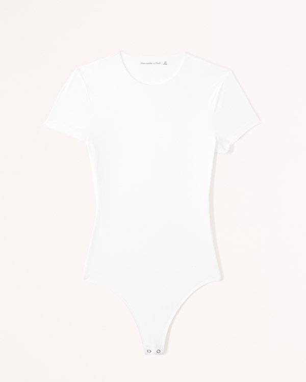 Soft Matte Seamless Tee Bodysuit, White