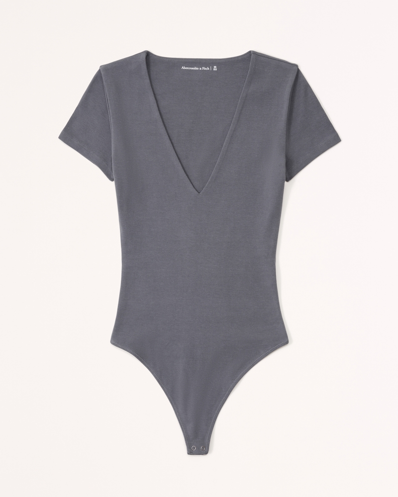 V-Neck Seamless Bodysuit Greys