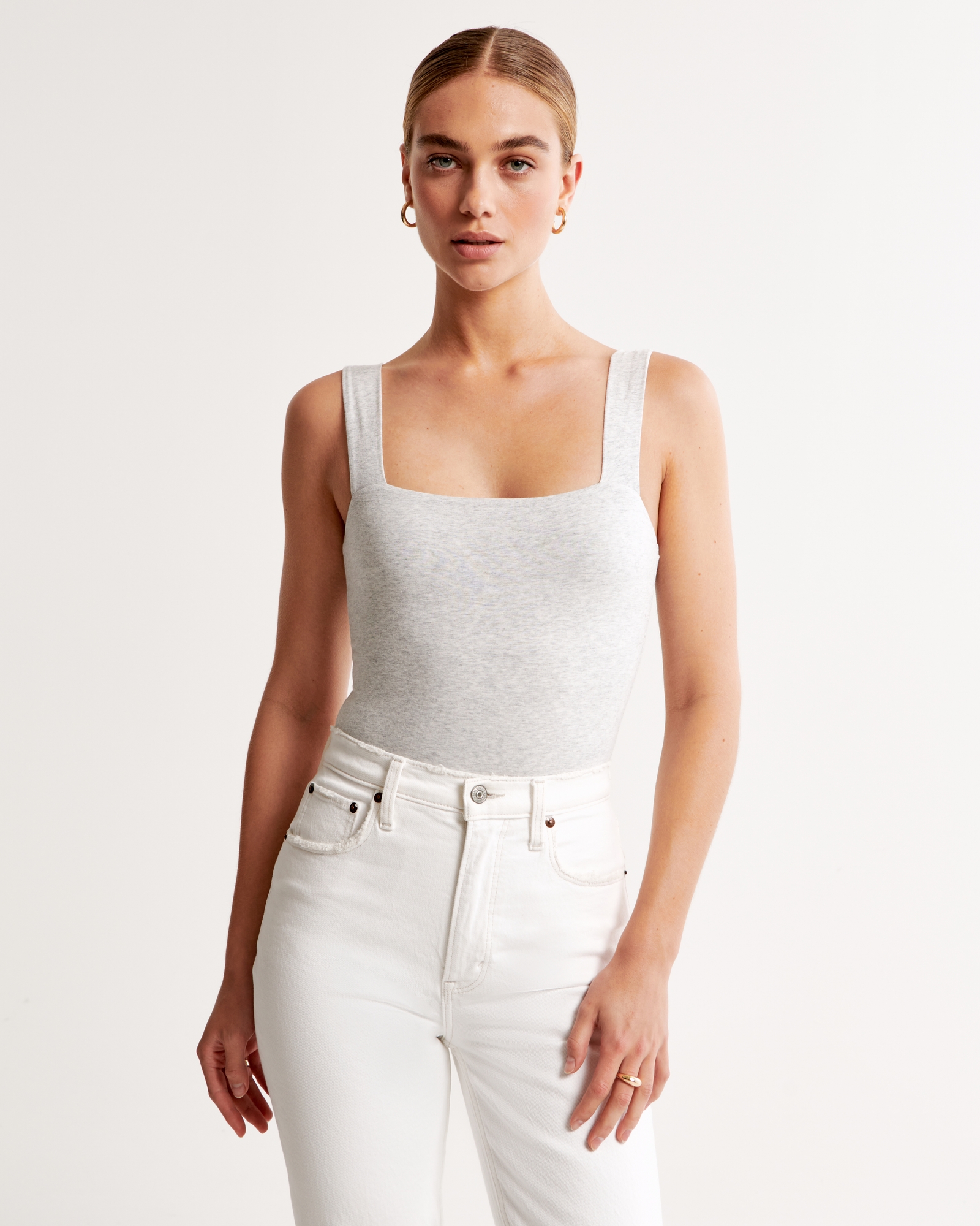 Cotton Seamless Fabric Squareneck Bodysuit