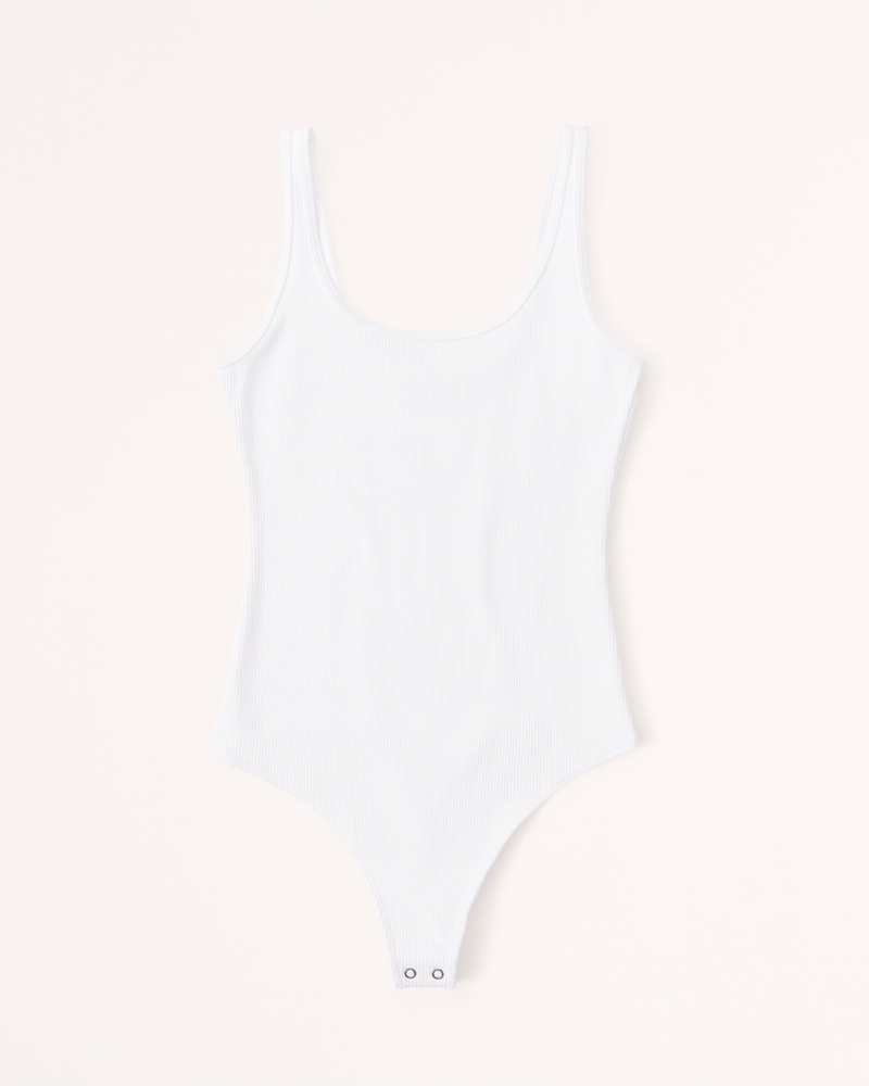 Women's Seamless Rib Fabric Scoopneck Bodysuit Women's Tops