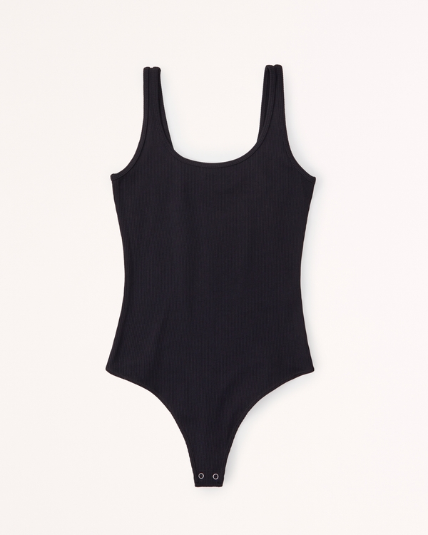 Noir Black Ribbed Bodysuit