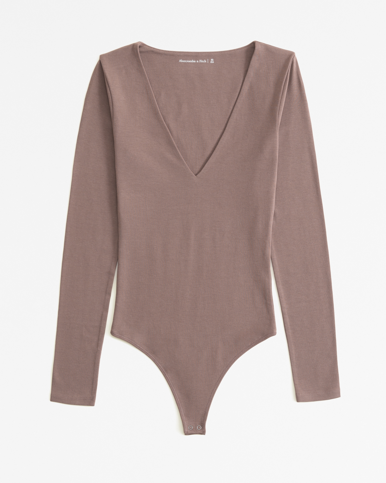 Women\'s Cotton-Blend Bodysuit Seamless Tops Fabric Long-Sleeve Women\'s | V-Neck