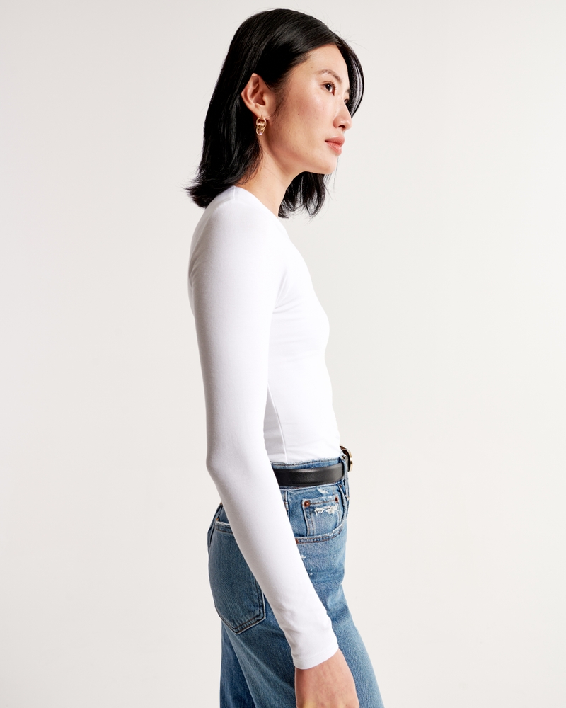 Hollister Women’s Long Sleeve Shirt Green/White/Gray Top Size Medium
